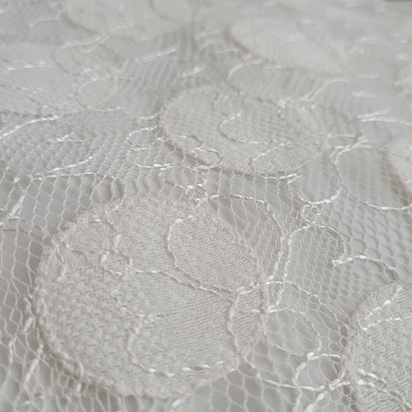 🎉HP🎉 NWT DONNA MORGAN SemiSheer Polkadot Overlay Dress Women's Sz 6 Cream - Picture 6 of 6